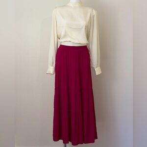 Chico’s Tiered Maxi Skirt Size Fuschia